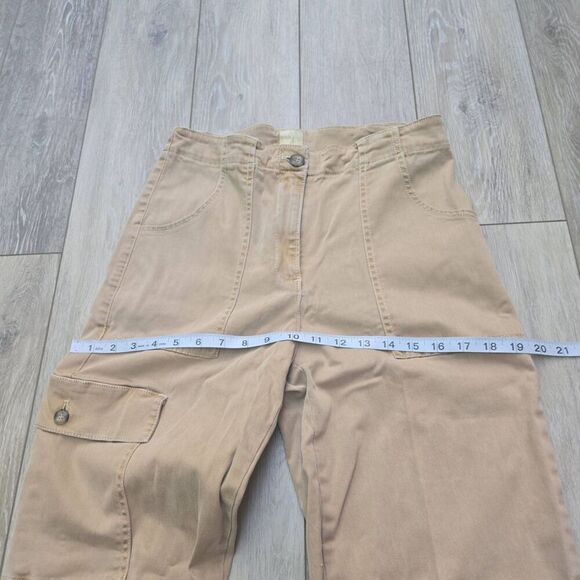 Joie tan cargo pants cotton tencel blend high waist worn in comfort size 6 - Picture 6 of 14